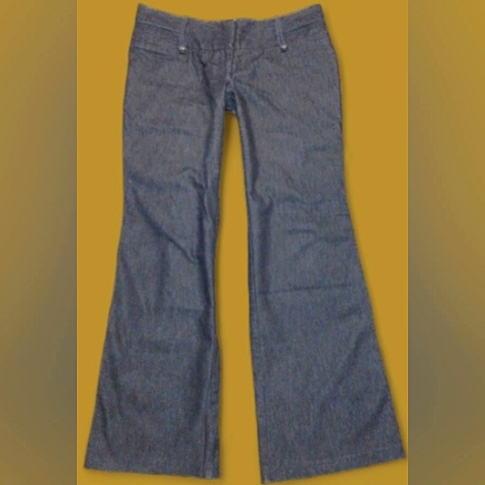 ☆Like New☆Juniors ~STOOSHY~Boho Denim Dark Flare Trouser Pants/Dress Pants☆Sz.11